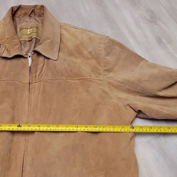 Boston Harbor Mens XXL Tan Lined Full Zip Leather Jacket Western Warm Casual - Picture 10 of 12
